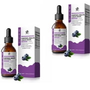 Cortisol Supplement Liquid Drops, 10 in 1 Cortisol Manager Reducer with Magnesium, Ashwagandha, L-theanine for Balanced Cortisol and Mood Support - 4 fl oz, 2 Pack, Blueberry Flavor