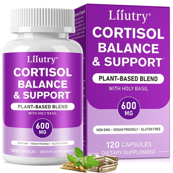 Cortisol Supplements for Women and Men with Magnesium, Ashwagandha & L-Theanine, High Cortisol Reducer, Manager, Detox, Lower and Control,120 Vegan Capsules