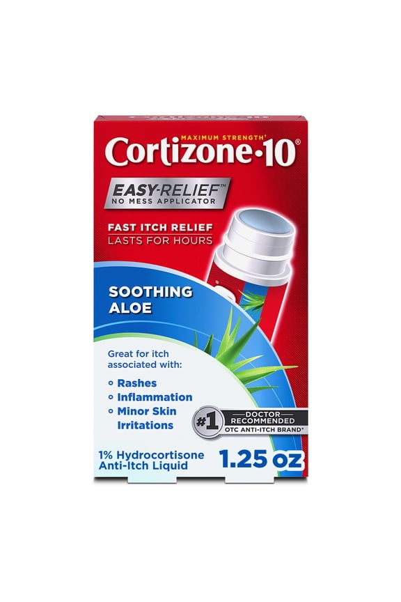 Cortizone-10 1% Hydrocortisone Anti Itch Roll-on Liquid for Eczema and Bug Bite Relief, Maximum Strength, 1.25 fl oz