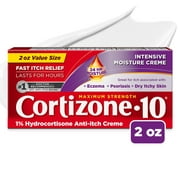 Cortizone-10 Intensive Moisture 1% Hydrocortisone Anti Itch Cream for Eczema and Bug Bite Relief, Maximum Strength, 2 oz