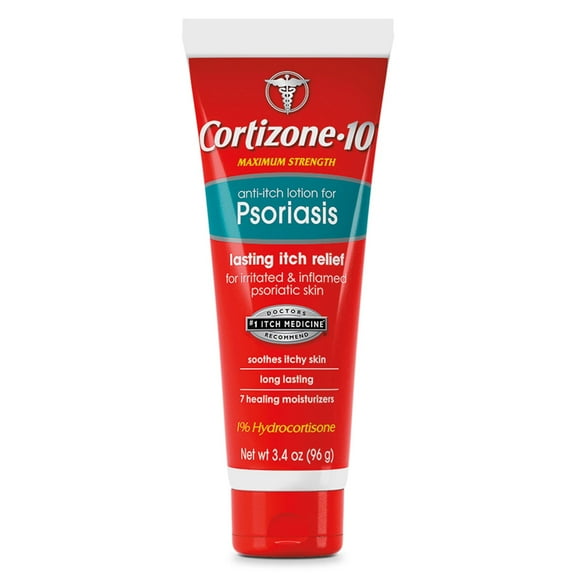 Cortizone 10 Maximum Strength Anti-Itch Lotion for Psoriasis, 1% Hydrocortisone, 3.4 oz.
