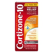 Cortizone-10 Maximum Strength Water Resistant Itch Relief Ointment, 1% Hydrocortisone, Fast-Acting, Anti-Itch Cream for Bug Bites, Rash, Eczema, Psoriasis, Poison Ivy, Oak, Sumac & More, 2 oz