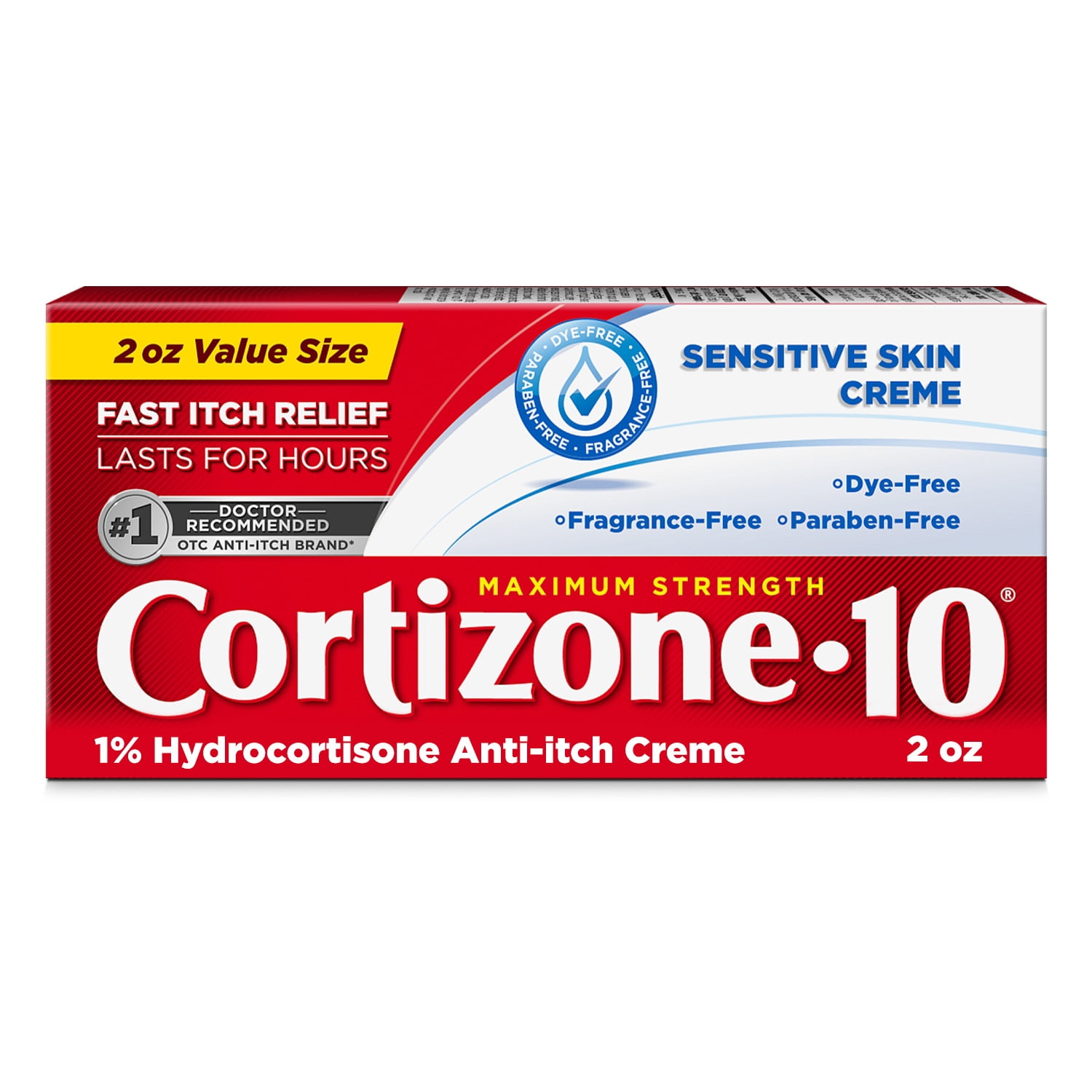 Cortizone 10 Cortizone-10 Maximum Strength 1% Hydrocortisone Sensitive Skin Anti-Itch Cream 2oz