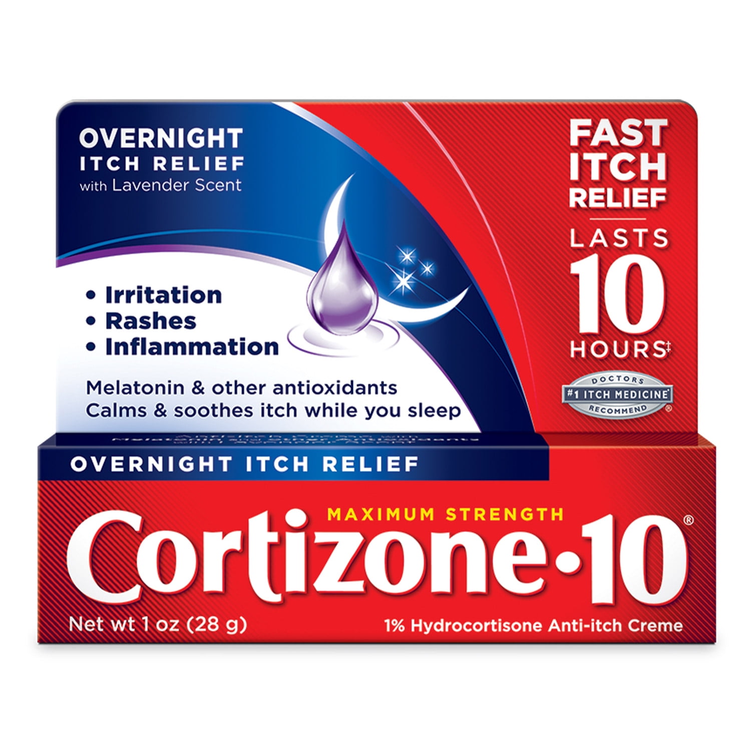 Cortizone 10 Overnight Anti Itch Creme, Lavender Scent (1 Oz)