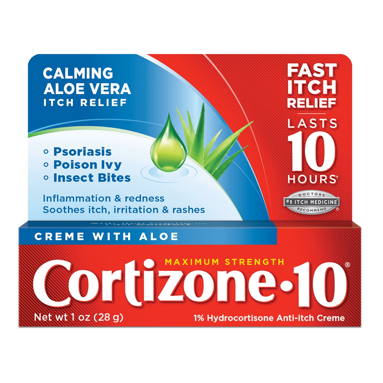 Cortizone 10 Plus Ultra Moisturizing Anti Itch Cream with 1% Hydrocortisone, 1 oz.