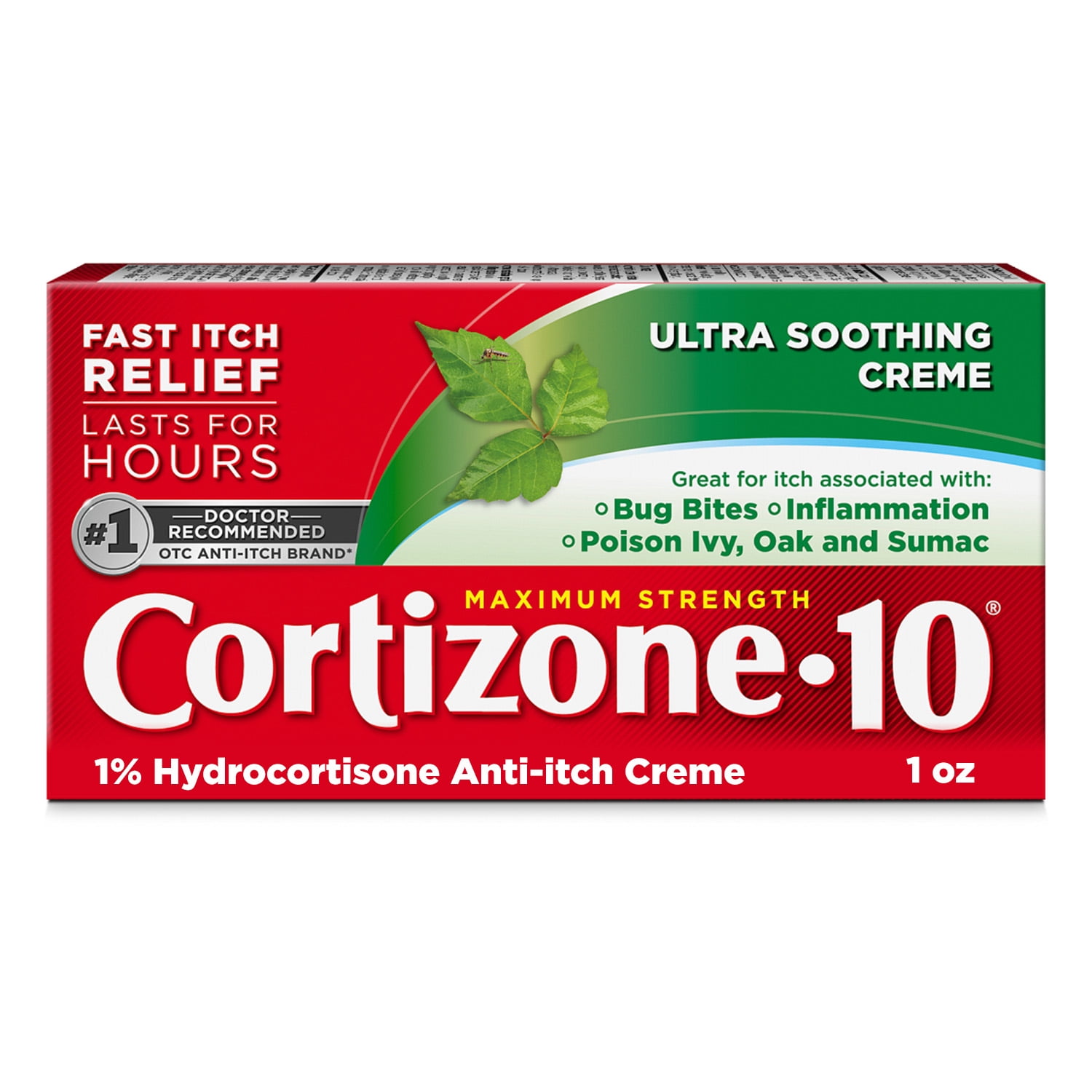 Cortizone-10 Ultra Moisturizing 1% Hydrocortisone Anti Itch Cream and Bug Bite Relief, Maximum Strength, 1 oz