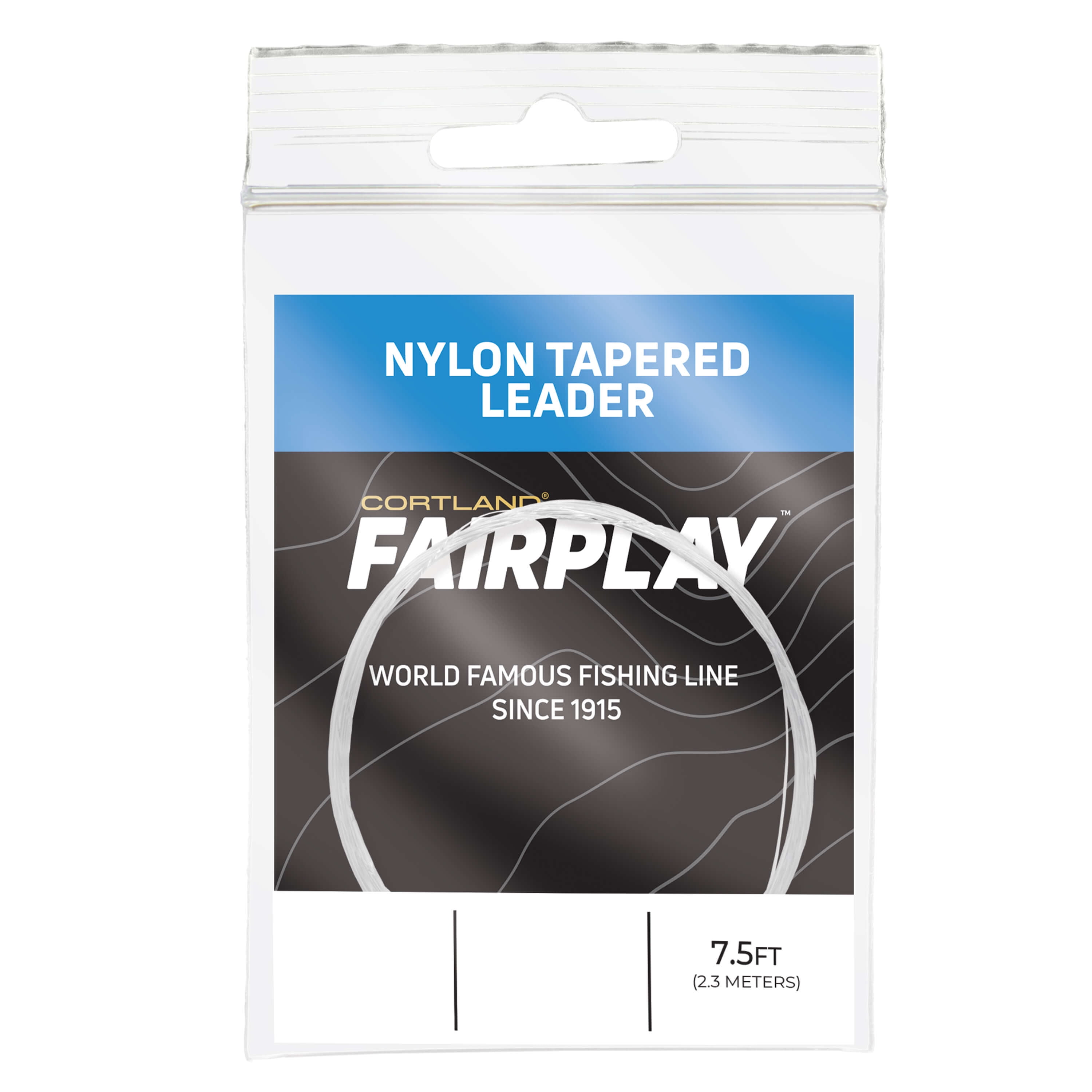 Cortland Fairplay 7.5' Nylon Monofilament Tapered Fly Fishing Leader, 6X,  2.7lb test, No Loop, 605077 