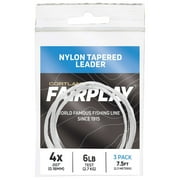 Cortland Fairplay 7.5' Tapered Leader, 3 Pack, No Loop, 3X, 7-Pound Test, 607668