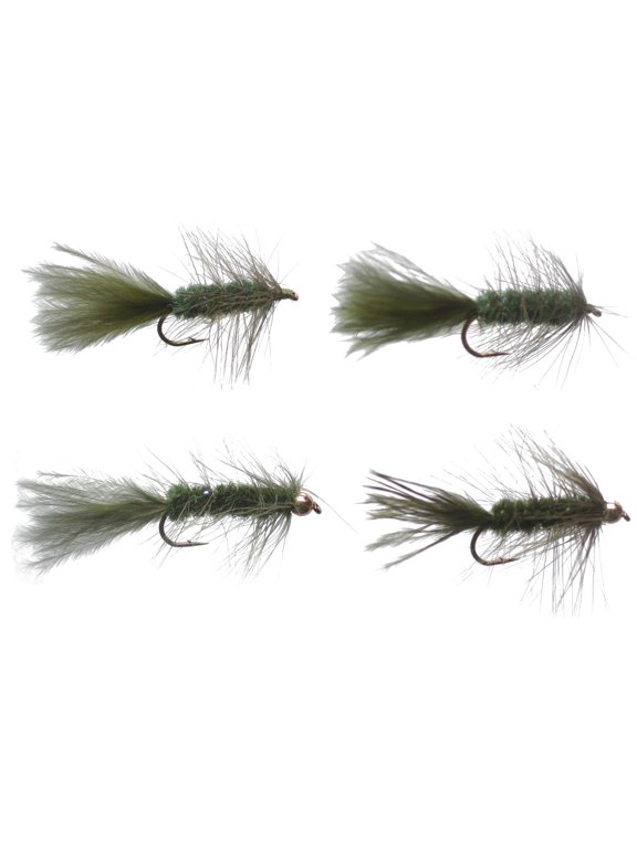 Fairplay Olive Wooly Bugger Fly, Size 10, 4 Pack, 709355