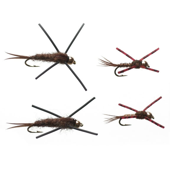 Cortland Fairplay Rubber Legs Nymph Fly Assortment, Size 12, 4 Pack, 709461