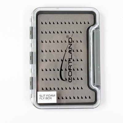 Cortland Fairplay Slit Foam Fly Box, 9-Row, Clear Hard Plastic Lid, 1lb 103 Fly Capacity, 665132