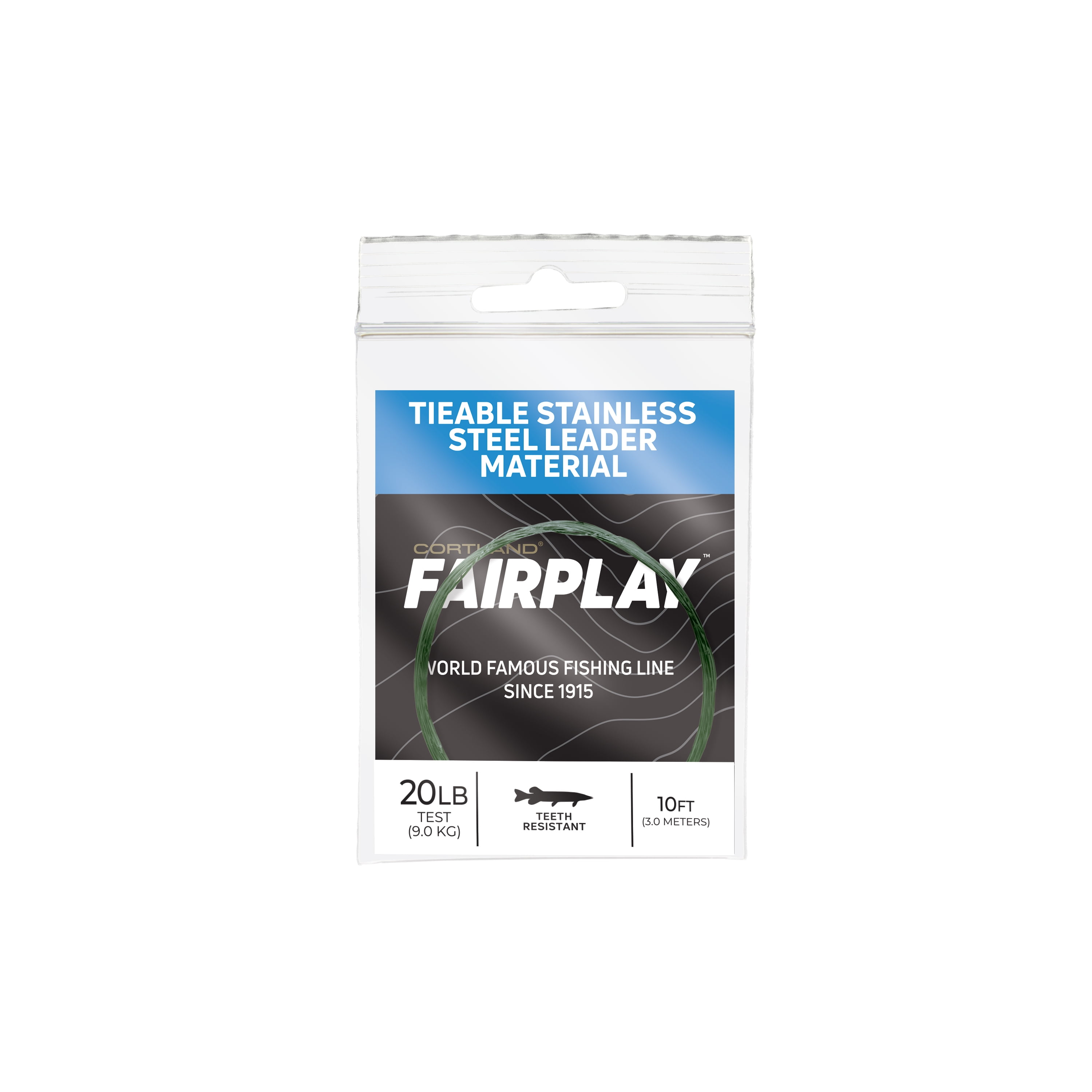 Cortland Fairplay Stainless Steel Tieable 20-Pound Test, 10 Foot Leader, 605824