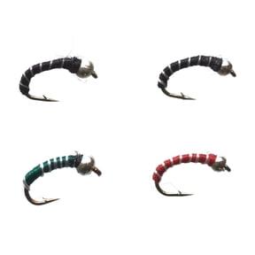 Cortland Fairplay Zebra Midge Nymph Fly Assortment, Size 16, 4 Pack, 709386