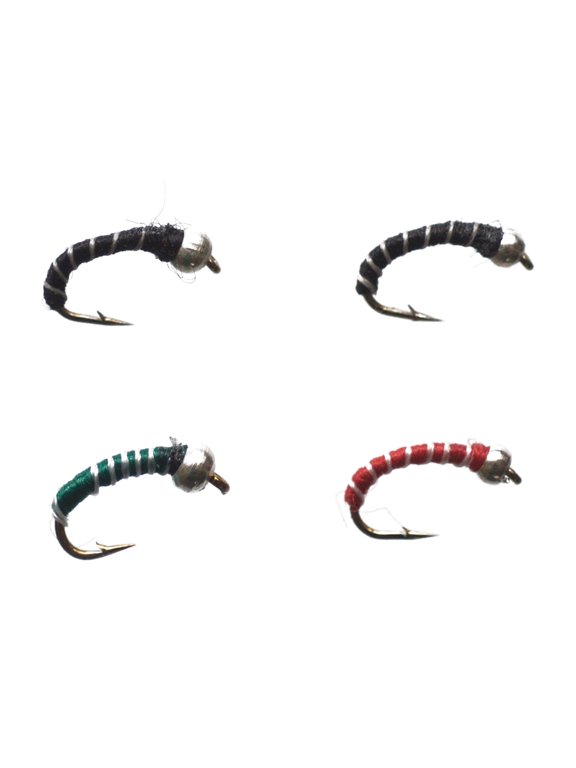 Fairplay Zebra Midge Nymph Fly Assortment, Size 16, 4 Pack, 709386