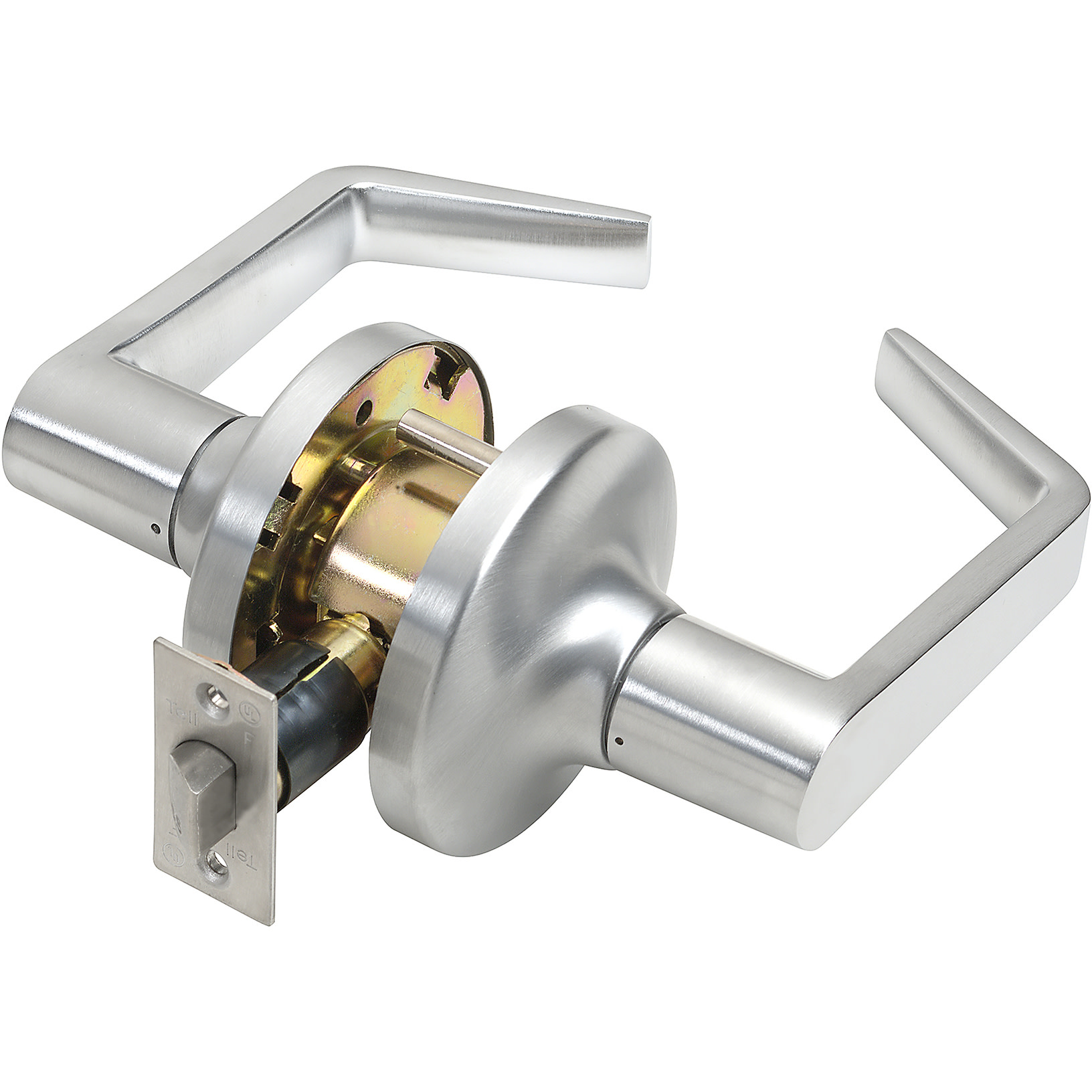 Grade 2 Commercial Heavy Duty Passage Door Lever Lockset - ADA Compliant, Satin Chrome Finish, 2-Pack