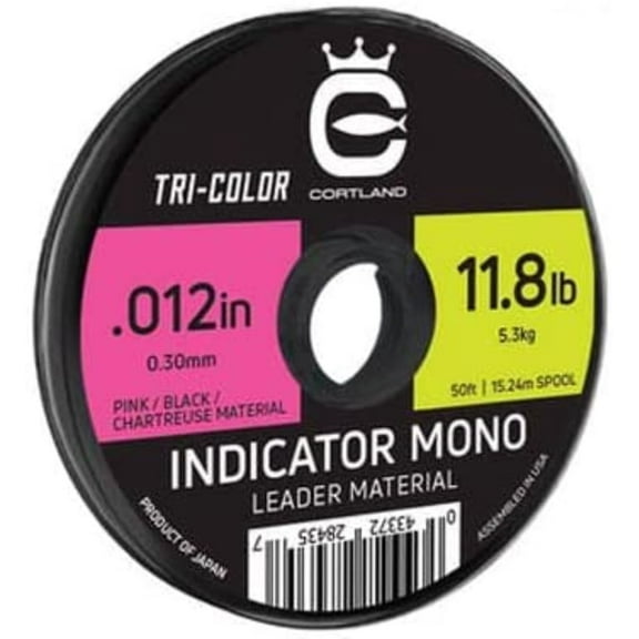 Cortland Indicator Mono Leader Material .014" 13.9lb 50ft/15.24m Spool