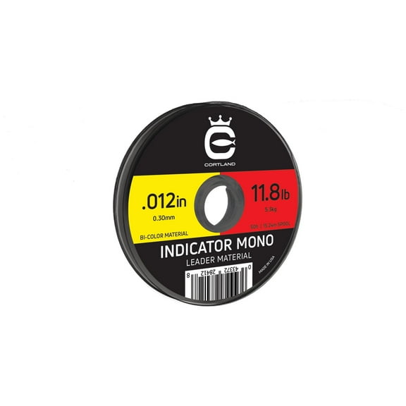 Cortland Indicator Mono Leader Material - Bi-Color (Red / Yellow)
