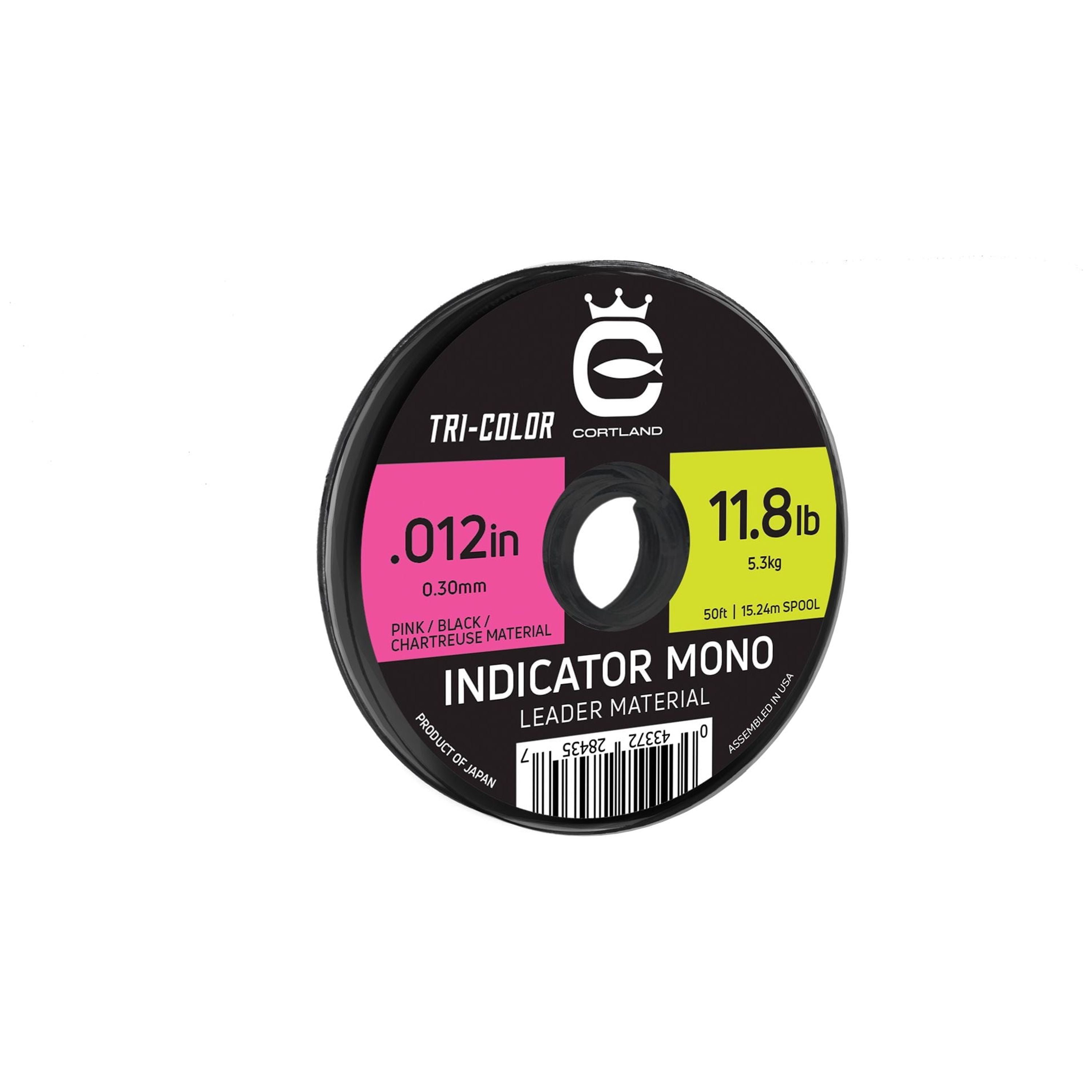 Cortland Indicator Mono Leader Material TriColor (Chartreuse / Black