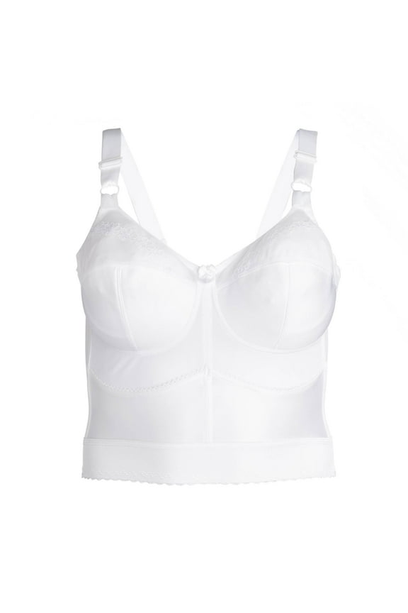 Style 7808 | Embroidered Soft Cup Long Line Bra - White