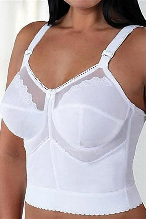 Style 7808 - Embroidered Soft-Cup Long Line Bra 50C White