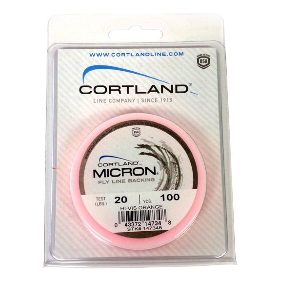 Cortland Micron Fly Line Backing, 20 Lb, 250 Yds, Orange - 147355