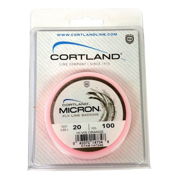 Cortland Micron Fly Line Backing, 30 Lb, 250 Yds, Orange - 147942