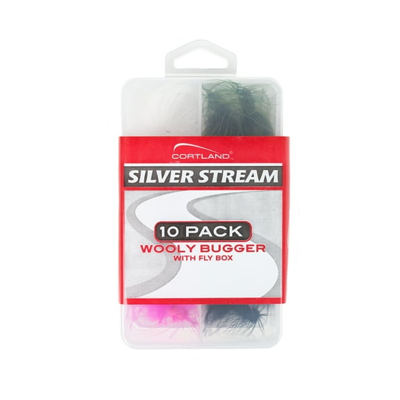 Cortland Silver Stream Wooly Bugger Fly Kit, Size 10, 10 Count, 664500