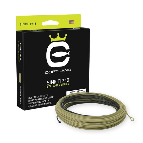 Cortland Streamer Series Fly Line - Sink Tip 10, Black/Olive