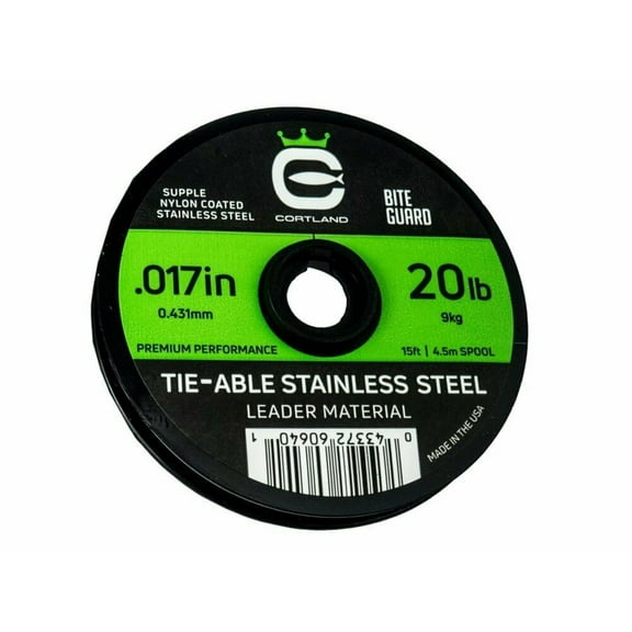 Cortland Tie-Able Nylon Coated Stainless Steel .017" 20lb 15ft/4.5m Spool