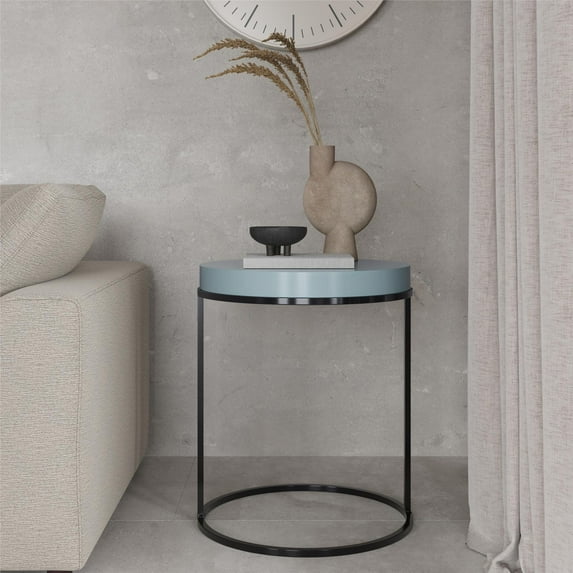 Cortney's Collection Perry Round Accent Table, Powder Blue