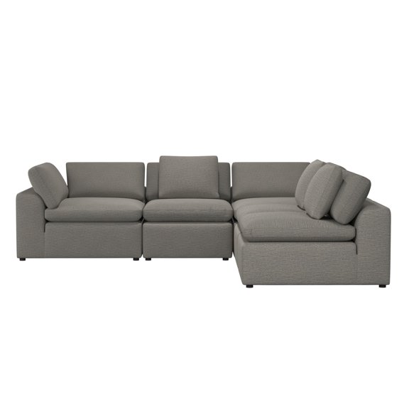 Cortney's Collection York L-Shaped Sectional Sofa Bundle, Urban Steel Taupe