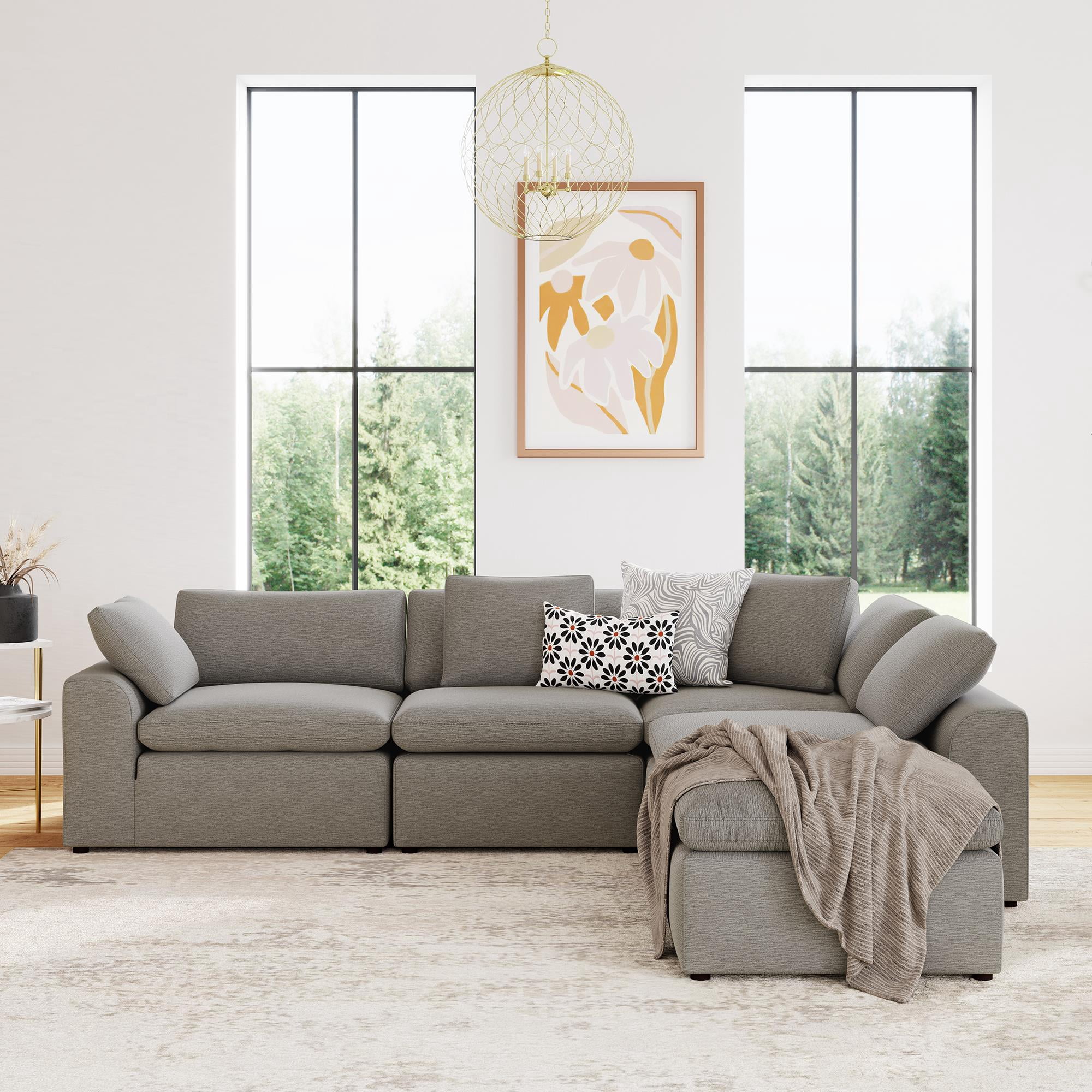 York Modular Corner Chair, Urban Steel Taupe - Walmart.com