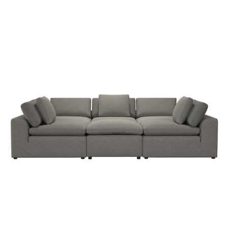 Cortney's Collection York Pit-Shaped Sectional Sofa Bundle, Urban Steel Taupe