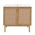 thumbnail image 1 of Cortona 36" Freestanding Bathroom Vanity in Golden Oak with 3-Hole Widespread Sink Top, 1 of 7