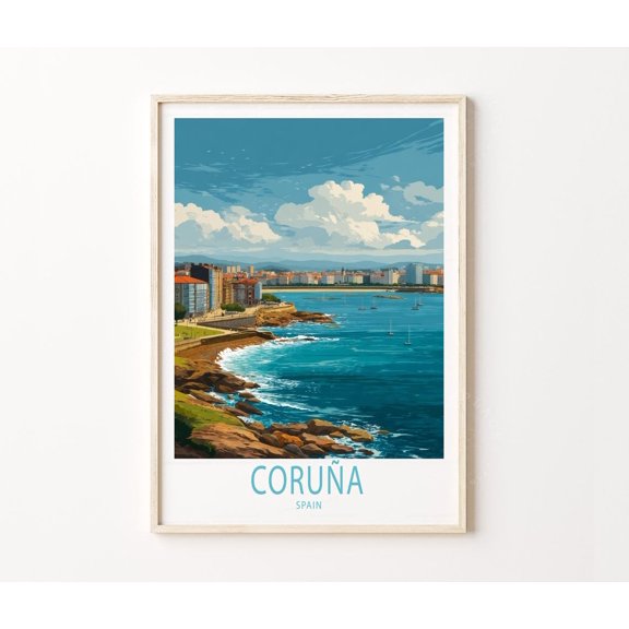 Coruna Spain Coastal City Ocean Wall Art Home Decor