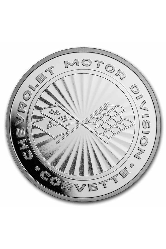 Corvette 1 oz Silver Radial Emblem Flags