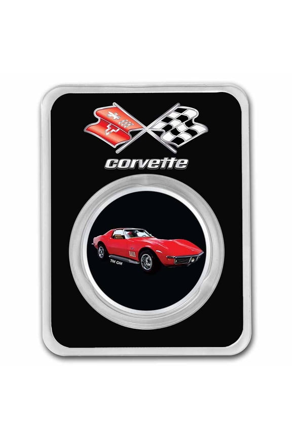 Corvette (1969) Red 1 oz Colorized Silver w/ TEP