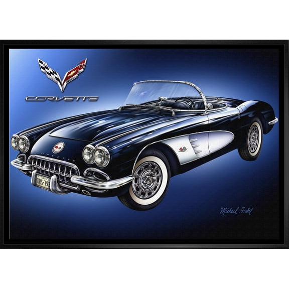 Corvette 20x29 Framed Canvas by Michael Fishel