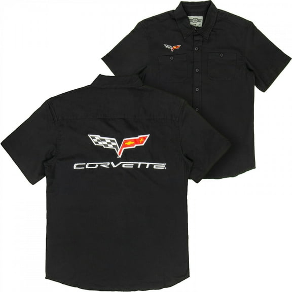 Corvette Button Down Mechanic Work Shirt-Large