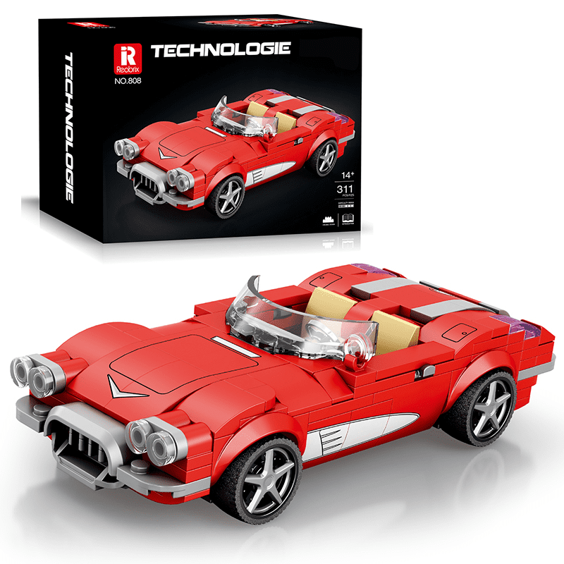 WISEPLAY Supercar Building Block Set - 348 Piece STEM Toy For Kids 8+, With Butterfly Doors & Display Model