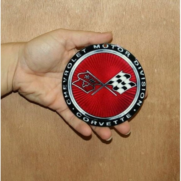 Corvette C3 Crossed Flag Emblem Steel Sign