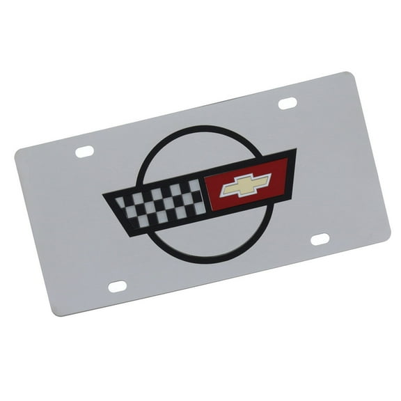 Corvette C4 Logo License Plate (Chrome)