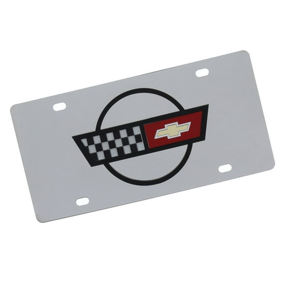 Corvette C4 Logo License Plate (Chrome)