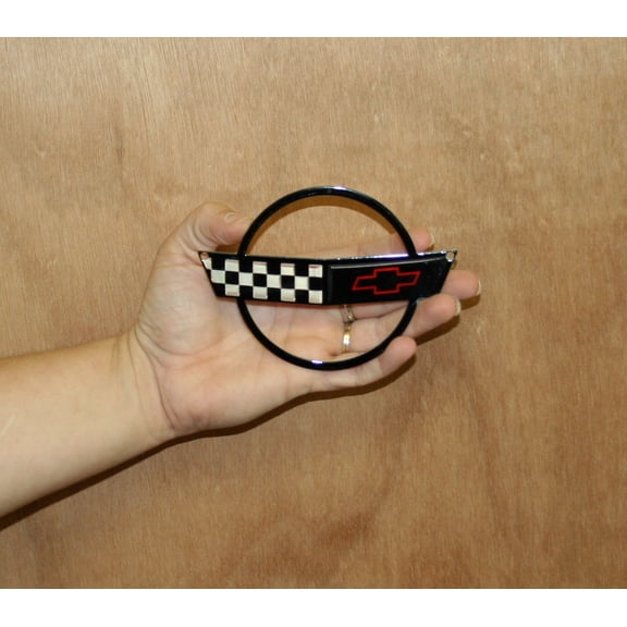 Corvette C4 Stingray Black Crossed Flag Emblem Steel Sign