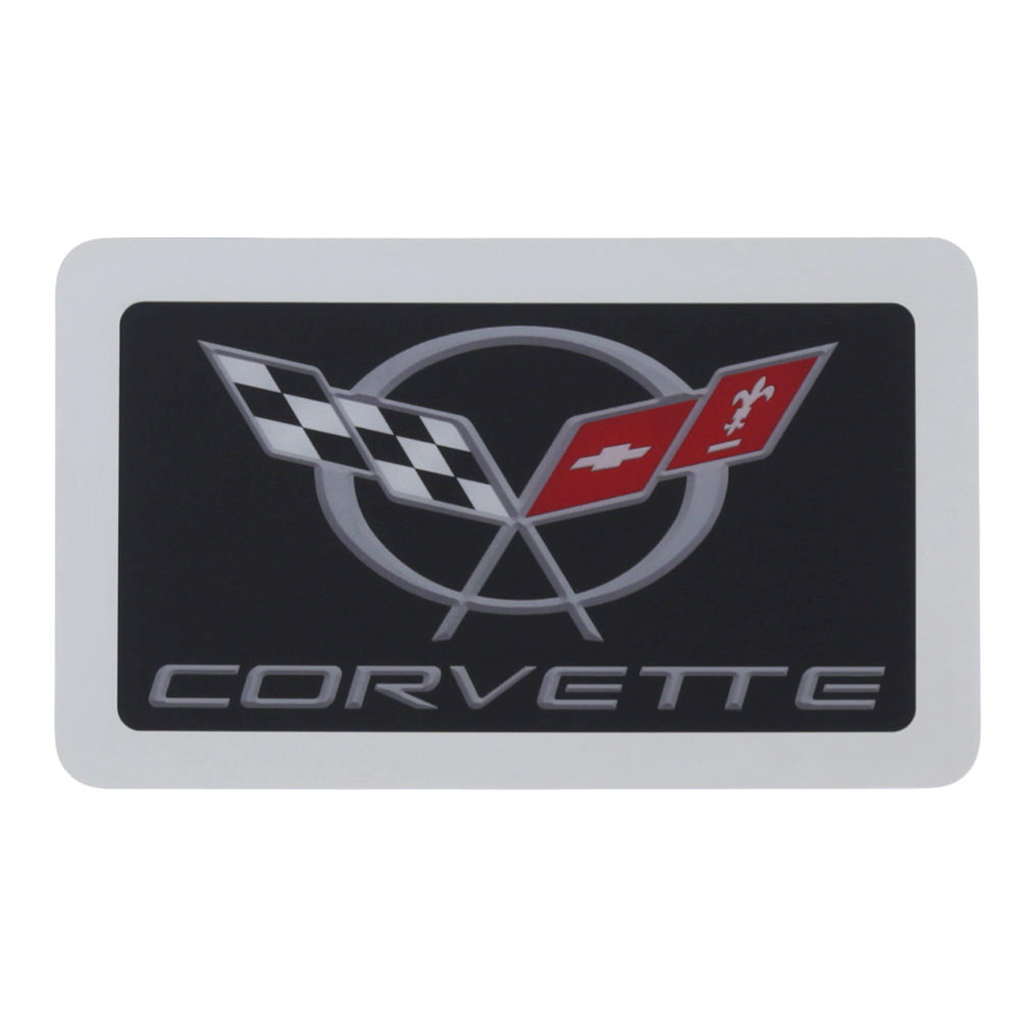 C5 Corvette Exhaust Enhancer Plate – Stainless Steel Rear License Frame With 50th & Flags Design 1 thumbnail image