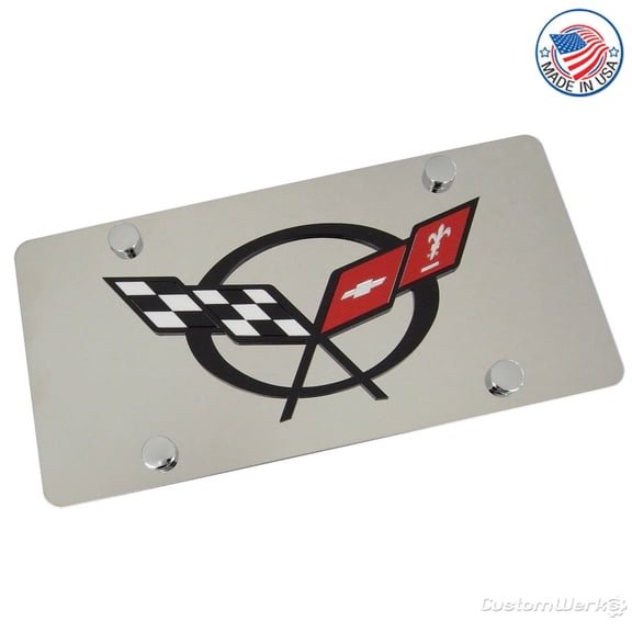 Corvette C5 Logo License Plate (Chrome)