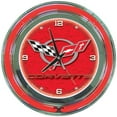thumbnail image 1 of Corvette C6 Neon Clock - 14 Inch Diameter - Black, 1 of 2