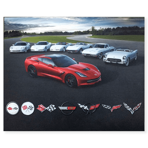 Corvette C7 Generations Wrapped Canvas