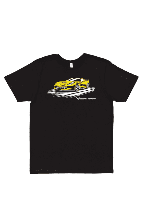 Corvette C7 Graphic T Shirt - Yellow XL