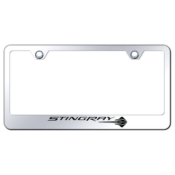 Corvette C7 Stingray Laser Etched Logo Stainless Steel License Plate Frame (Chrome)